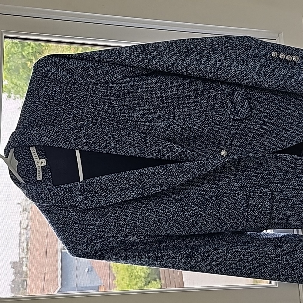 EUC Veronica Beard Cutaway Dickey Jacket Blue 10